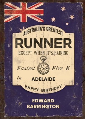 Australias Greatest Runner Personalised Card