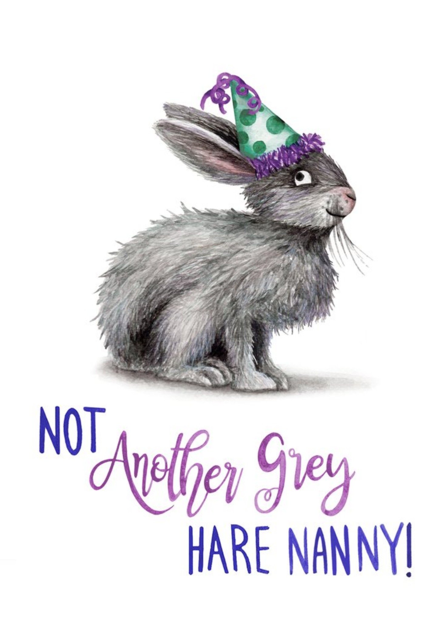 Moonpig Illustration Hare Another Grey Hare Nanny Birthday Card