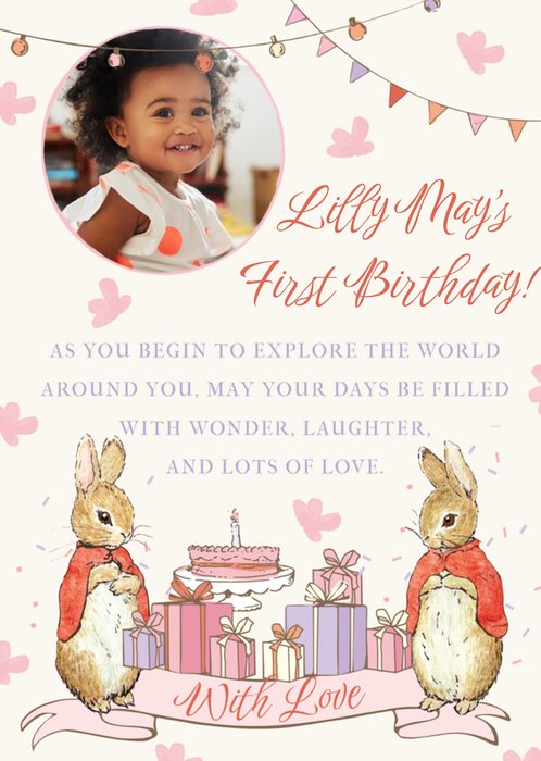 Peter Rabbit Photo Upload Birthday Card