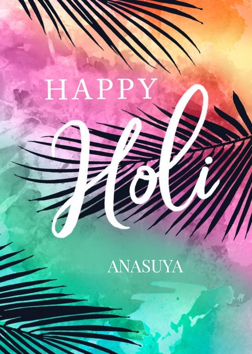 Okey Dokey Tropical Happy Holi Card