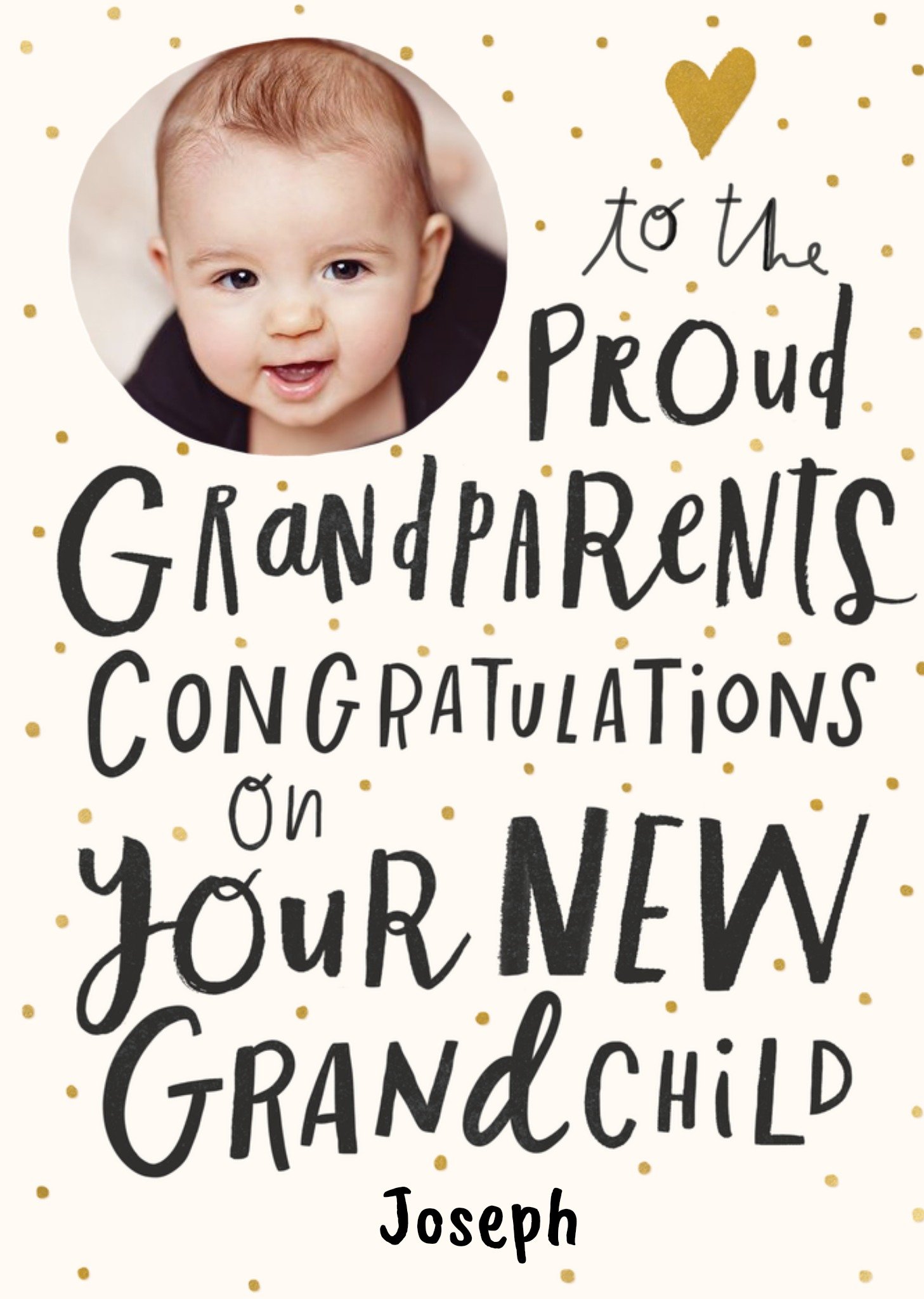 Moonpig Proud Grandparents New Baby Grandchild Photo Upload Card