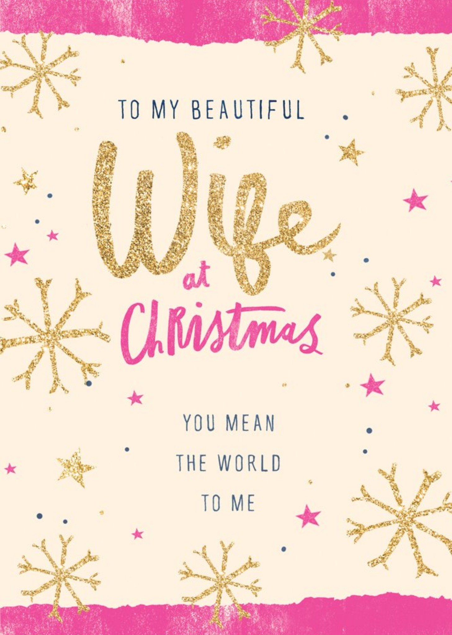 Moonpig Glitter Effect Wife At Christmas Card