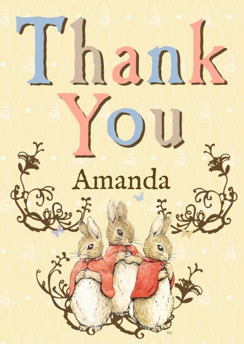 Little Bunnies Personalised Thank You Card