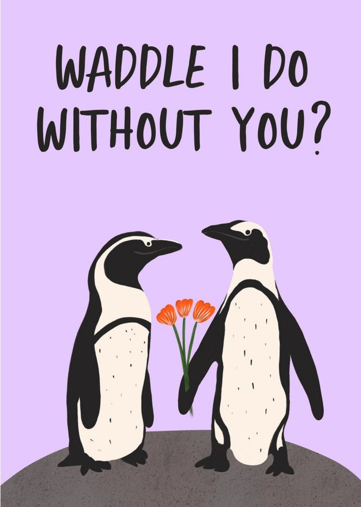 Moonpig Gabi And Gaby Illustrated Penguin Cute Love Valentines Card