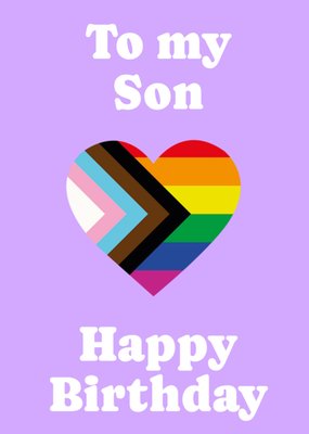 Progress Pride Heart LGBTQIA Birthday Card For Son