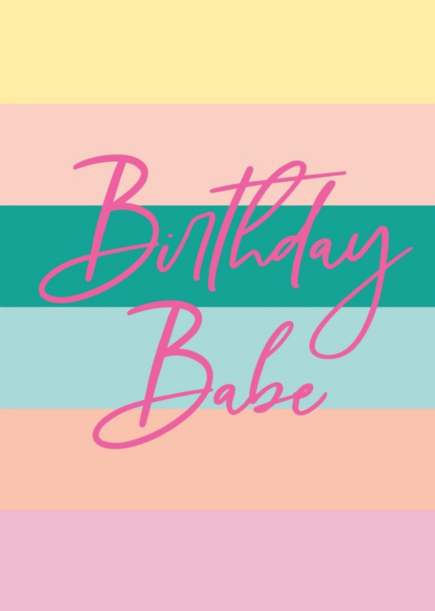 Moonpig Birthday Babe Stripy Card