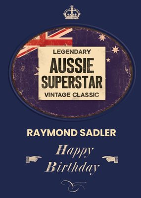 Aussie Superstar Personalised Name Card