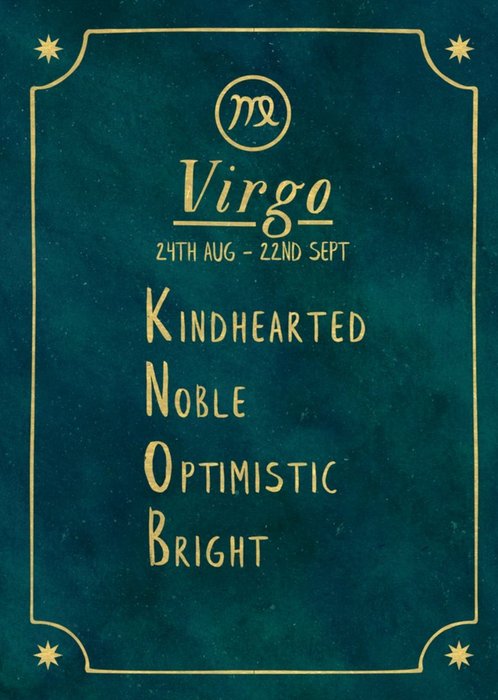 Funny rude horoscope birthday card - Virgo