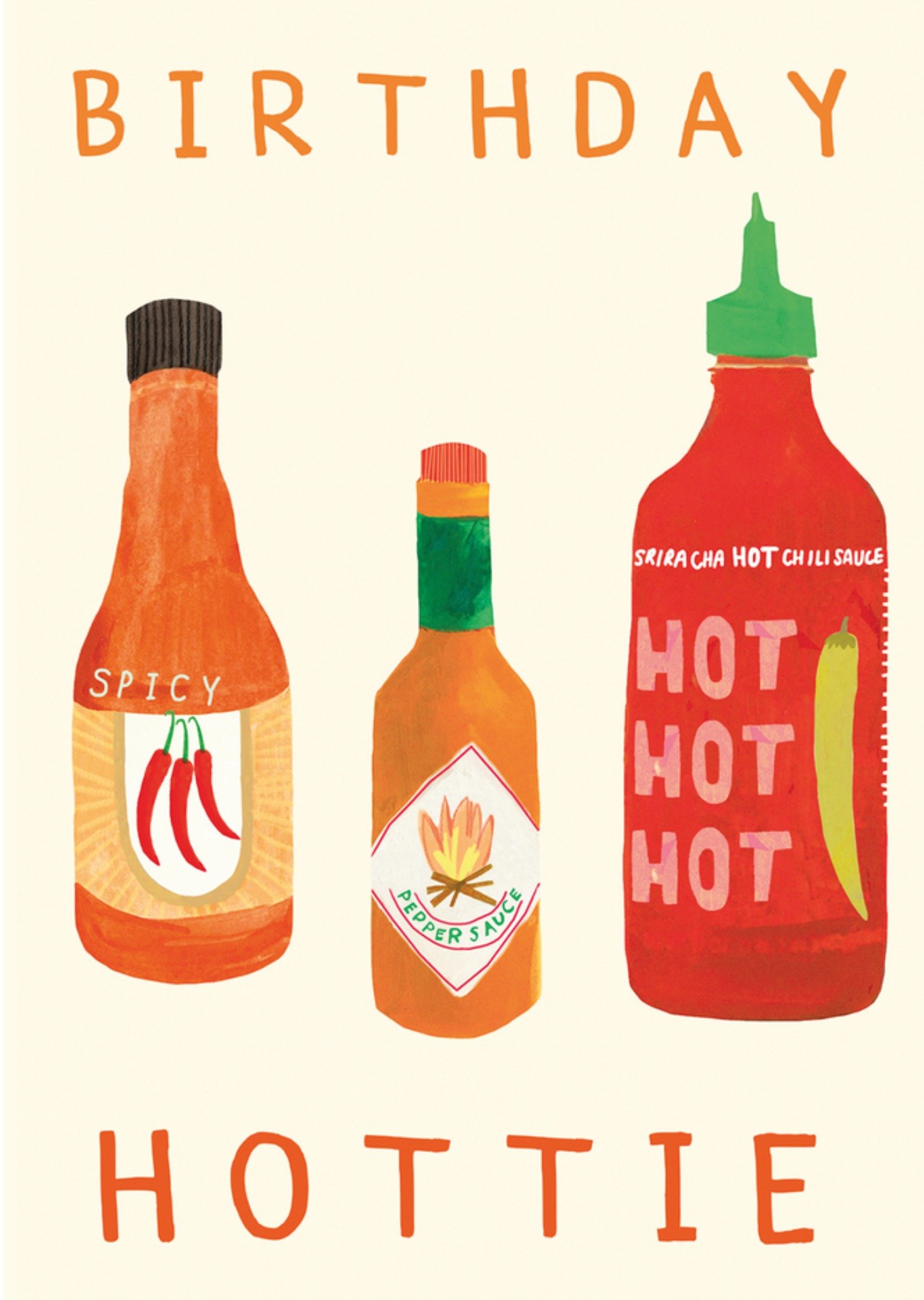 Moonpig Chilli Sauce Illustrated Birthday Hottie Card