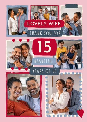 Lovely Wife Photo Upload Anniversary Card