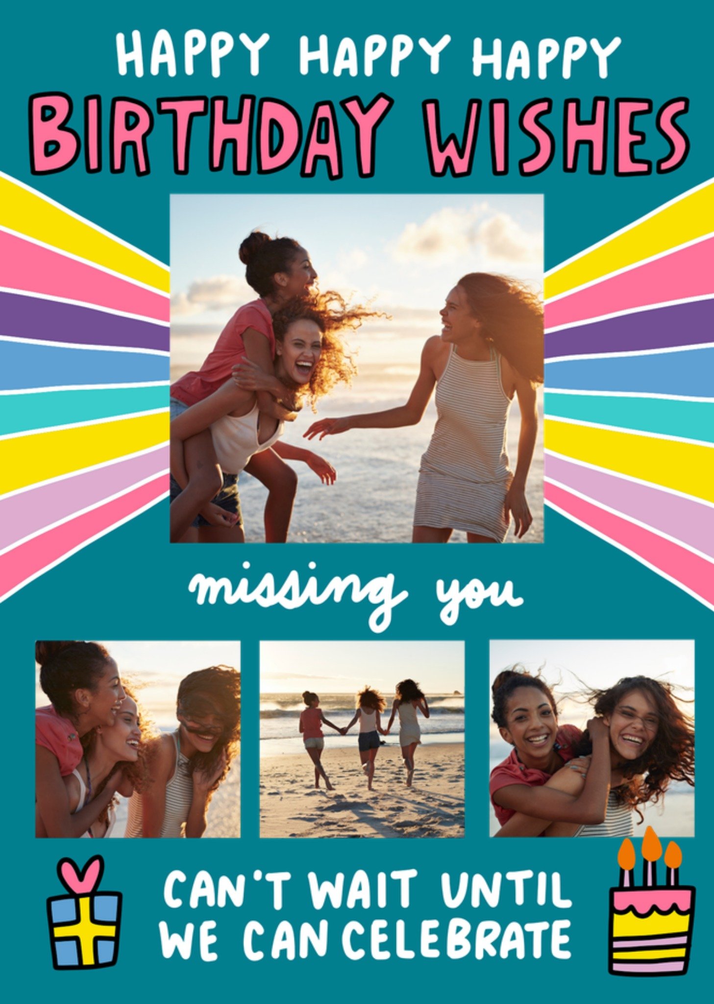 Moonpig Can't Wait Until We Can Celebrate Miss You Photo Upload Birthday Card
