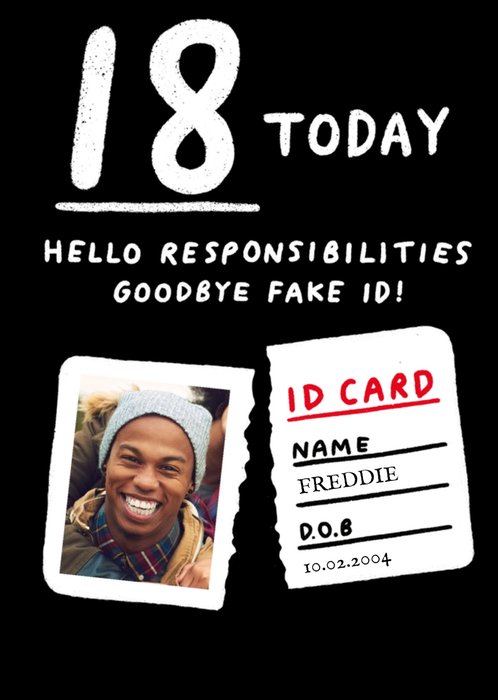 Humorous Goodbye Fake I.D. 18th Birthday Card