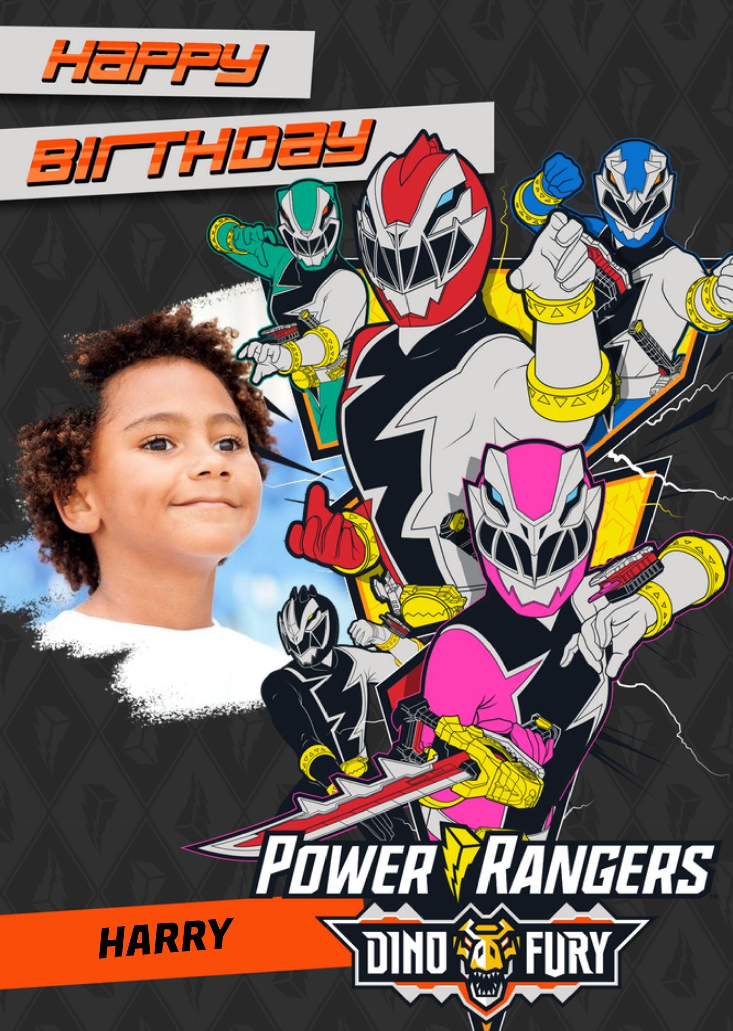 Other Power Rangers Dino Fury Photo Upload Birthday Card