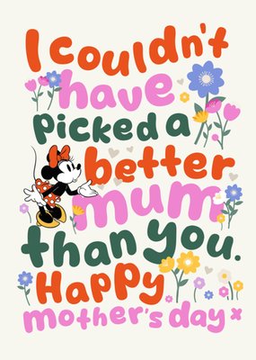 Disney Mickey And Friends Couldn't Have Picked A Better Mum Typography Mother's Day Card