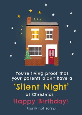 Silent Night At Christmas Birthday Card