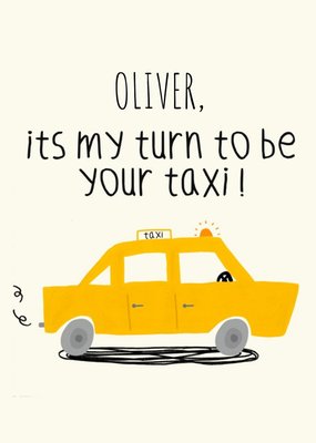 Illustrated Taxi Funny Customisable New Driver Card