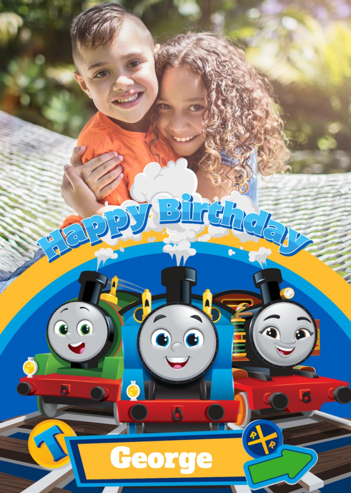 Thomas The Tank Engine Thomas And Friends Train Photo Upload Birthday Card