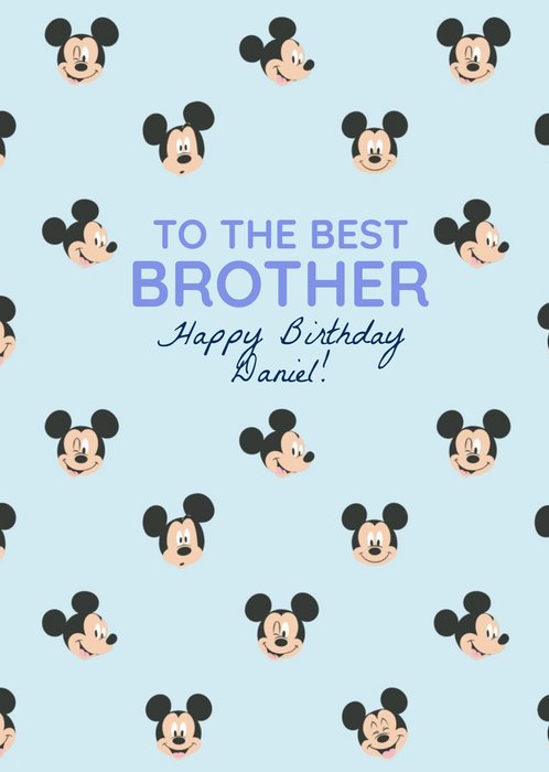 Disney Luxe Happy Birthday To A Special Brother Mickey Mouse Pattern Card