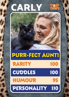 Top Trumps Purrfect Aunt Photo Upload Birthday Card