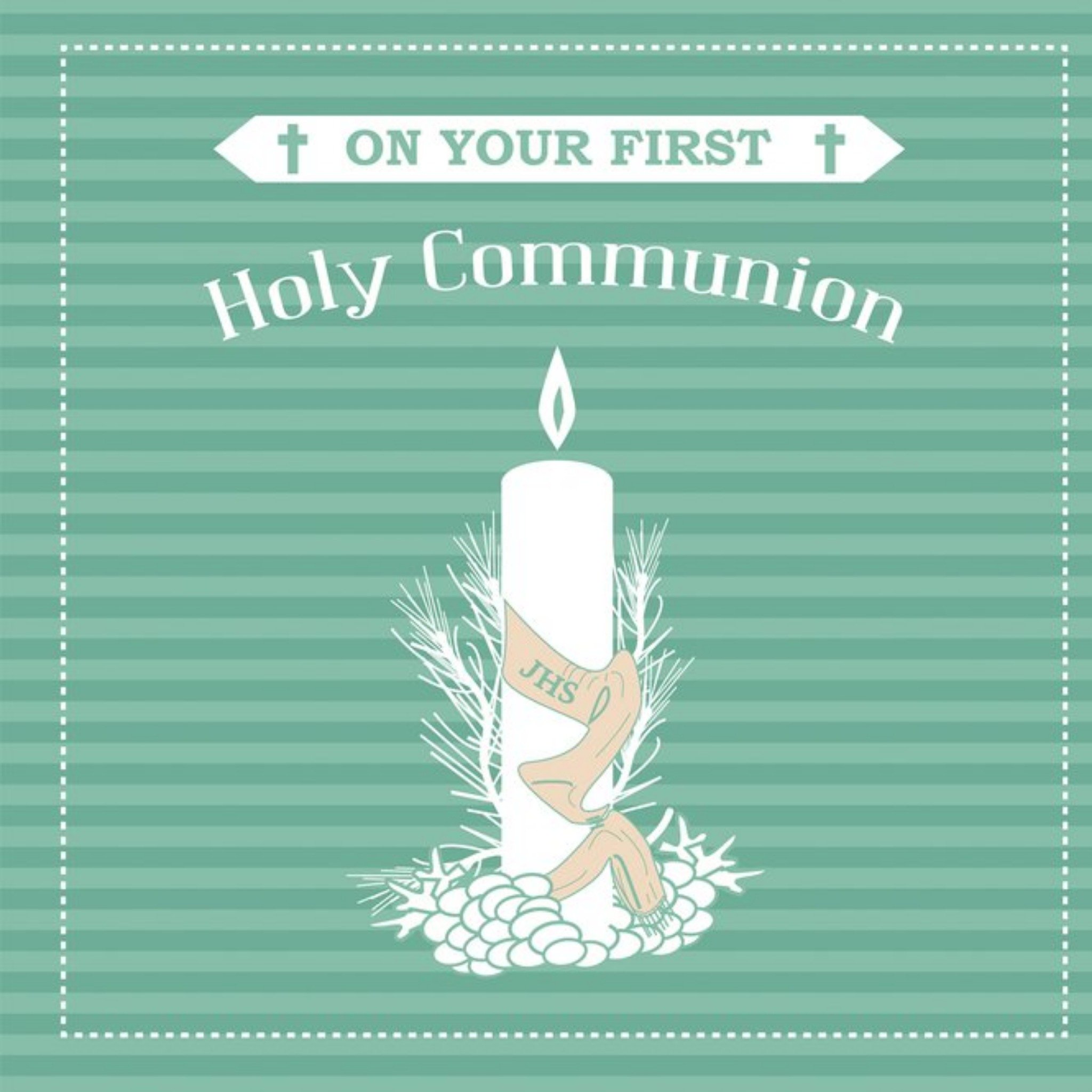 Moonpig Davora Illustrated Candle First Holy Communion Card