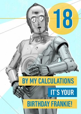 Star Wars C3PO Funny 18th birthday card