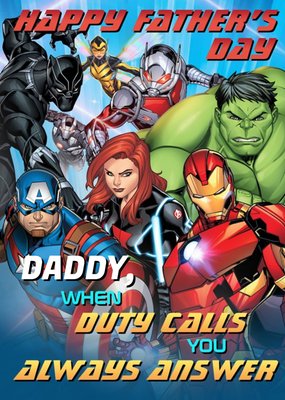 Marvel Avengers Duty Calls Happy Birthday Card