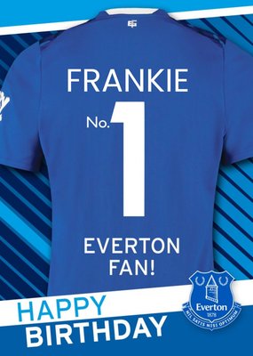 Everton FC Football Club No.1 Fan Football Shirt Birthday Card