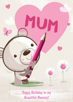 Happy Birthday To My Beautiful Mummy Card