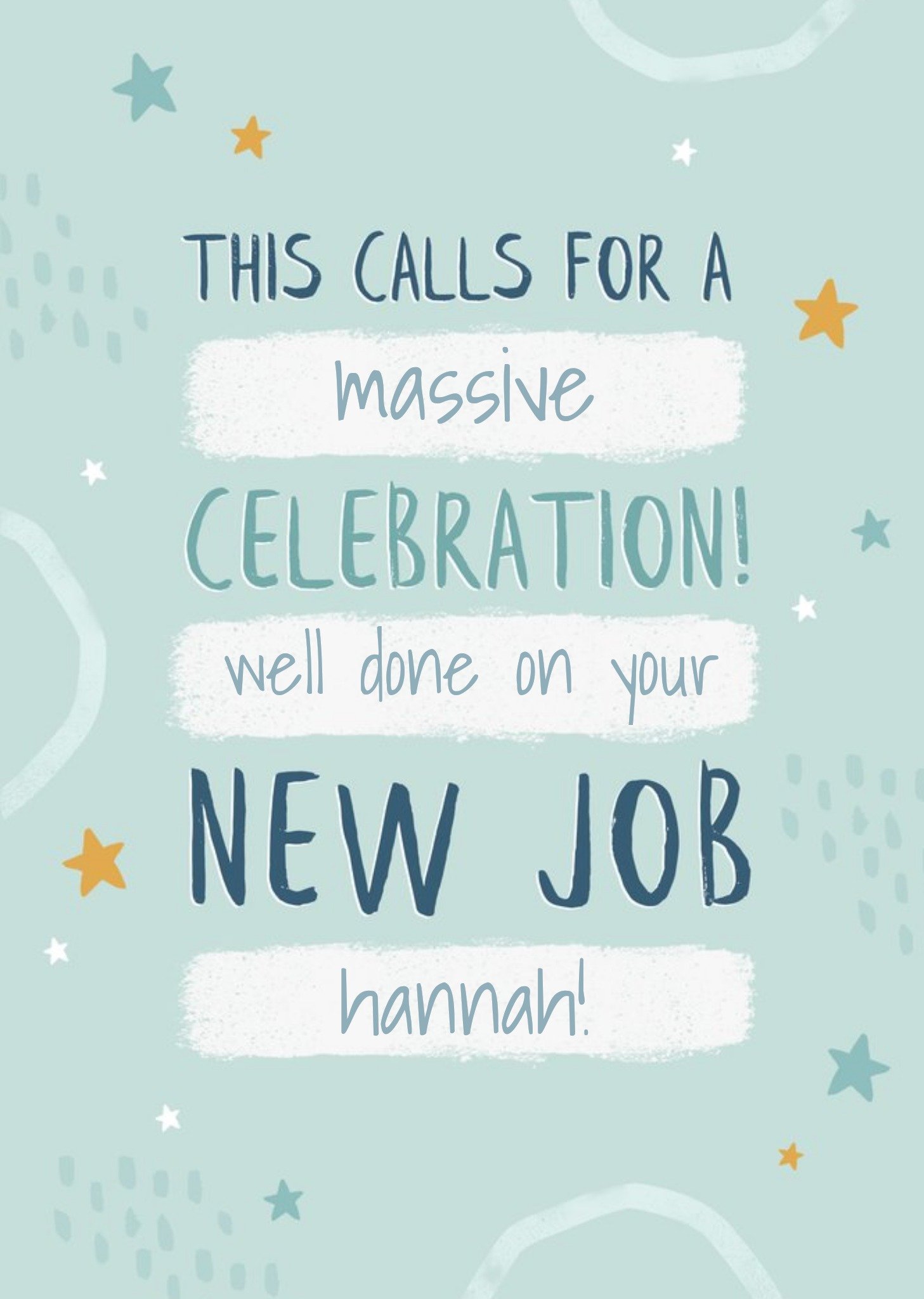 Moonpig Massive Celebration Typographic New Job Card