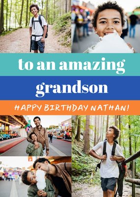 Euphoria Photo Upload To An Amazing Grandson Birthday Card