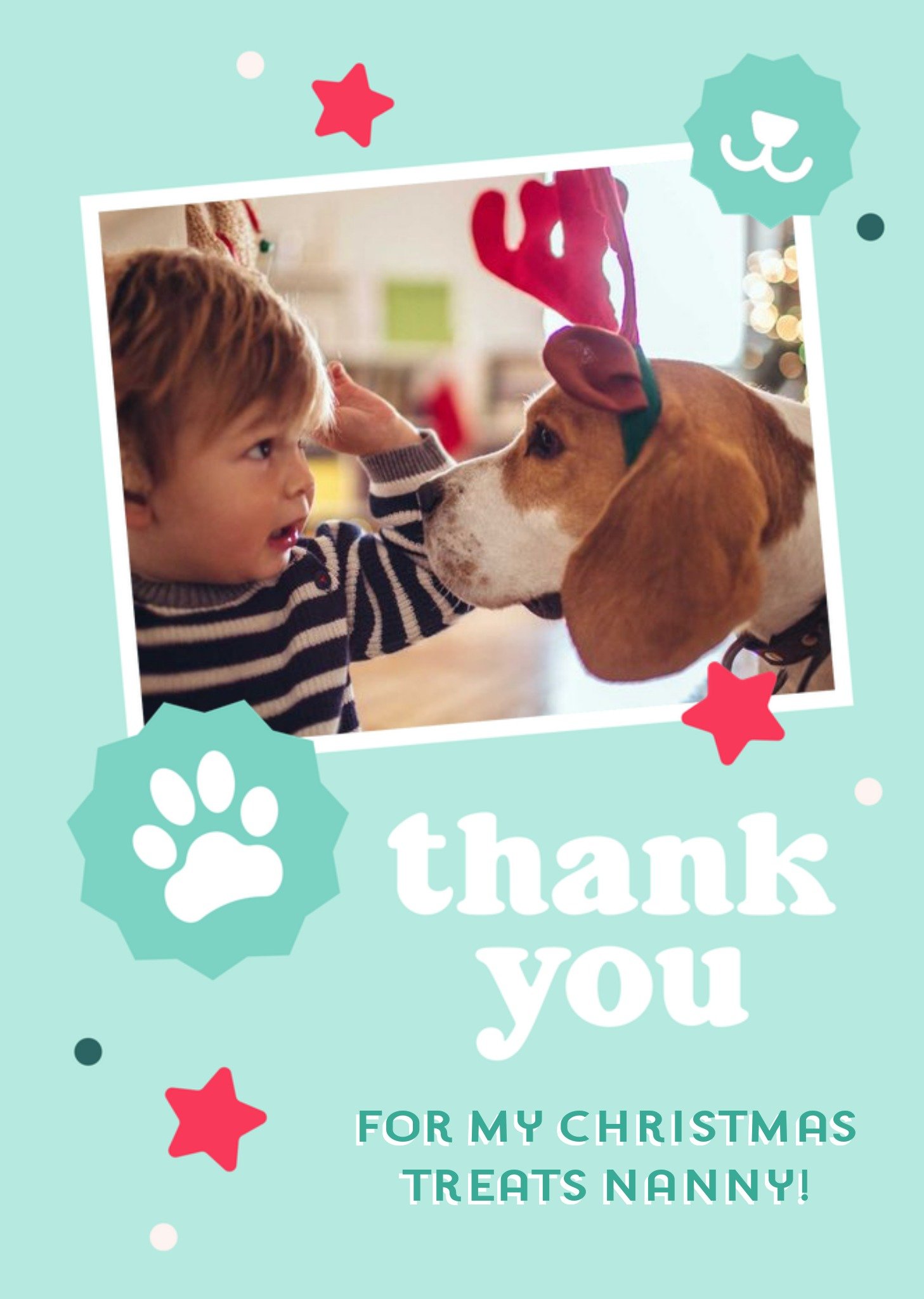 Moonpig Photo Frame With Dog Themed Icons On A Teal Background From The Dog Photo Upload Christmas C