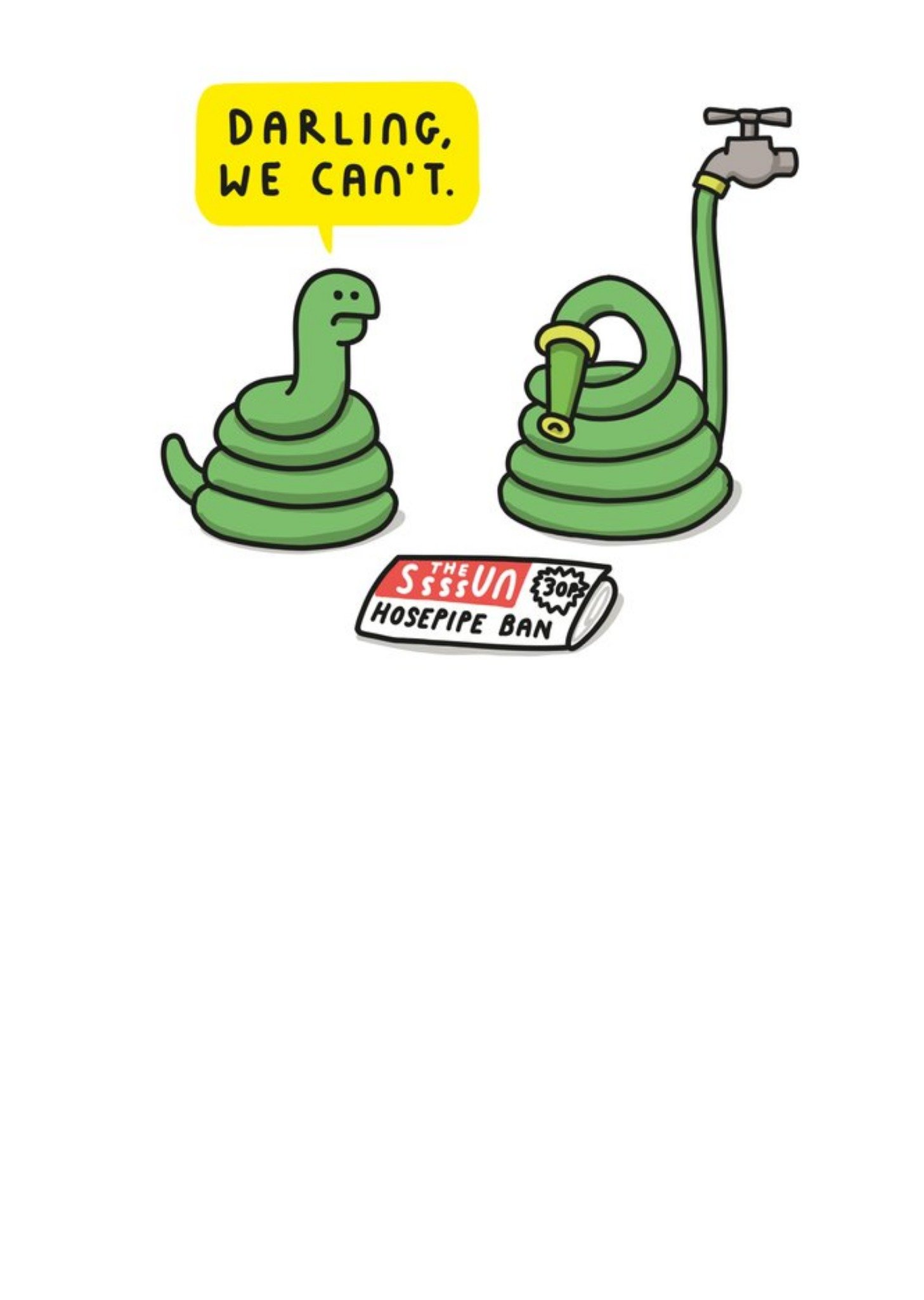 Moonpig Hosepipe Ban Snake Card