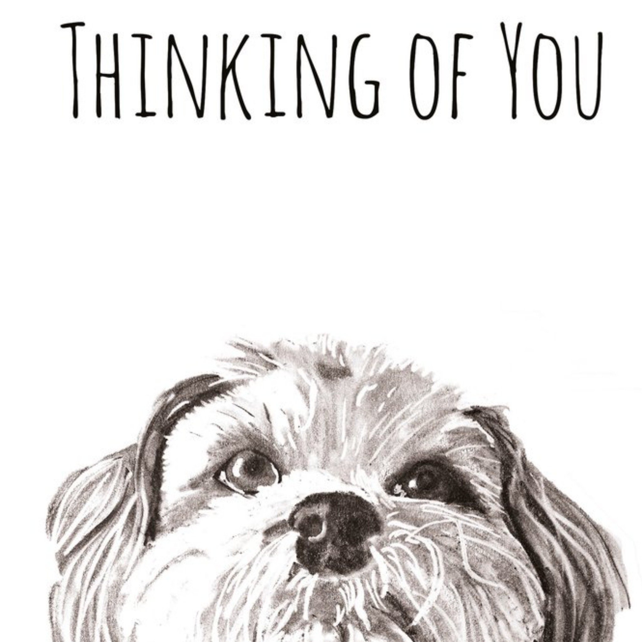 Moonpig Illustrated Watercolour Dog Thinking Of You Card