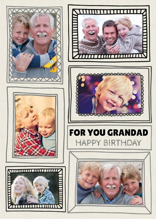 Multi Photo Frame Personalised Birthday Card For Grandad