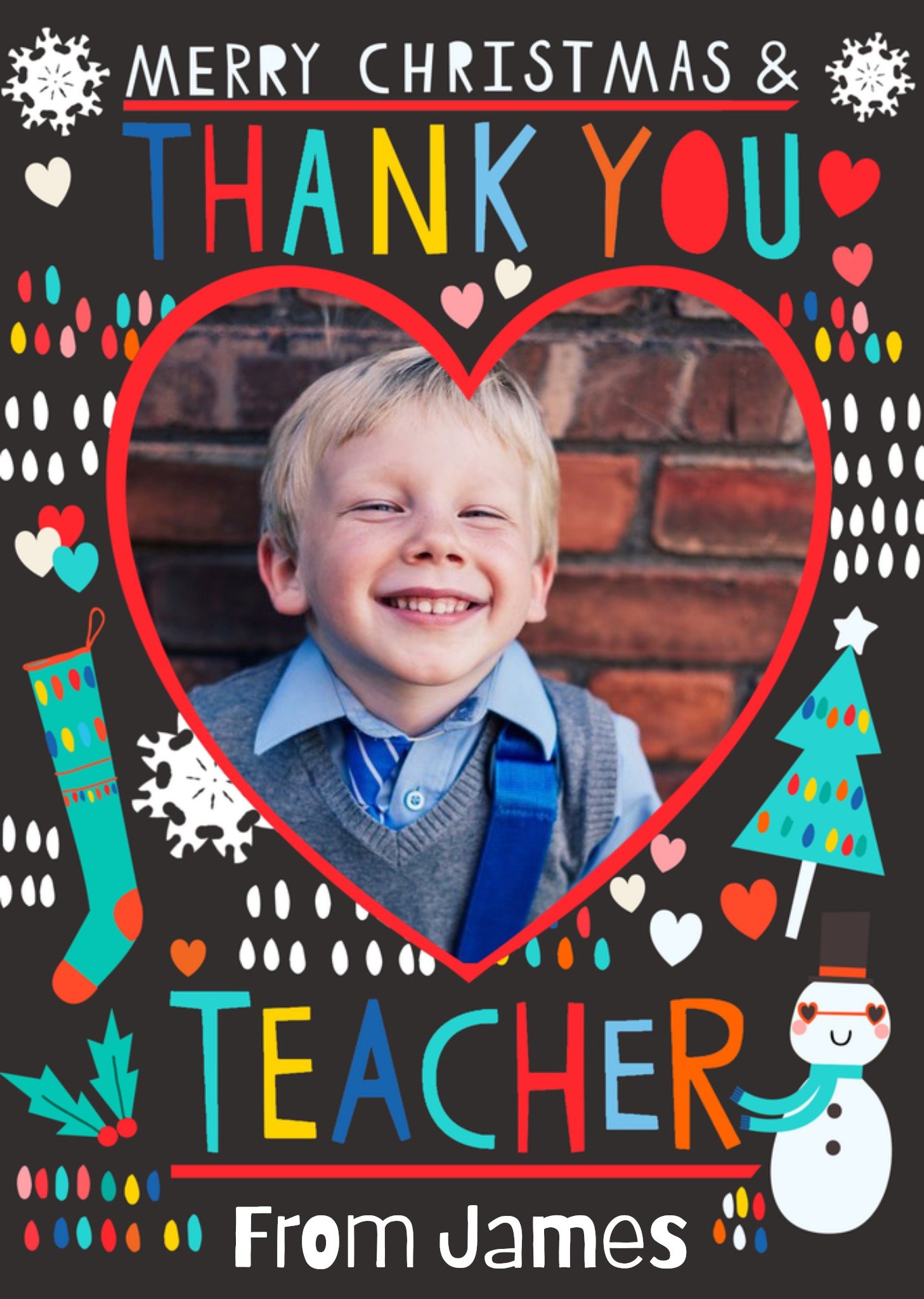Moonpig Photo Upload Merry Christmas Teacher Card