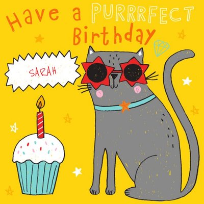 Oodles Purrrfect Personalised Birthday Card