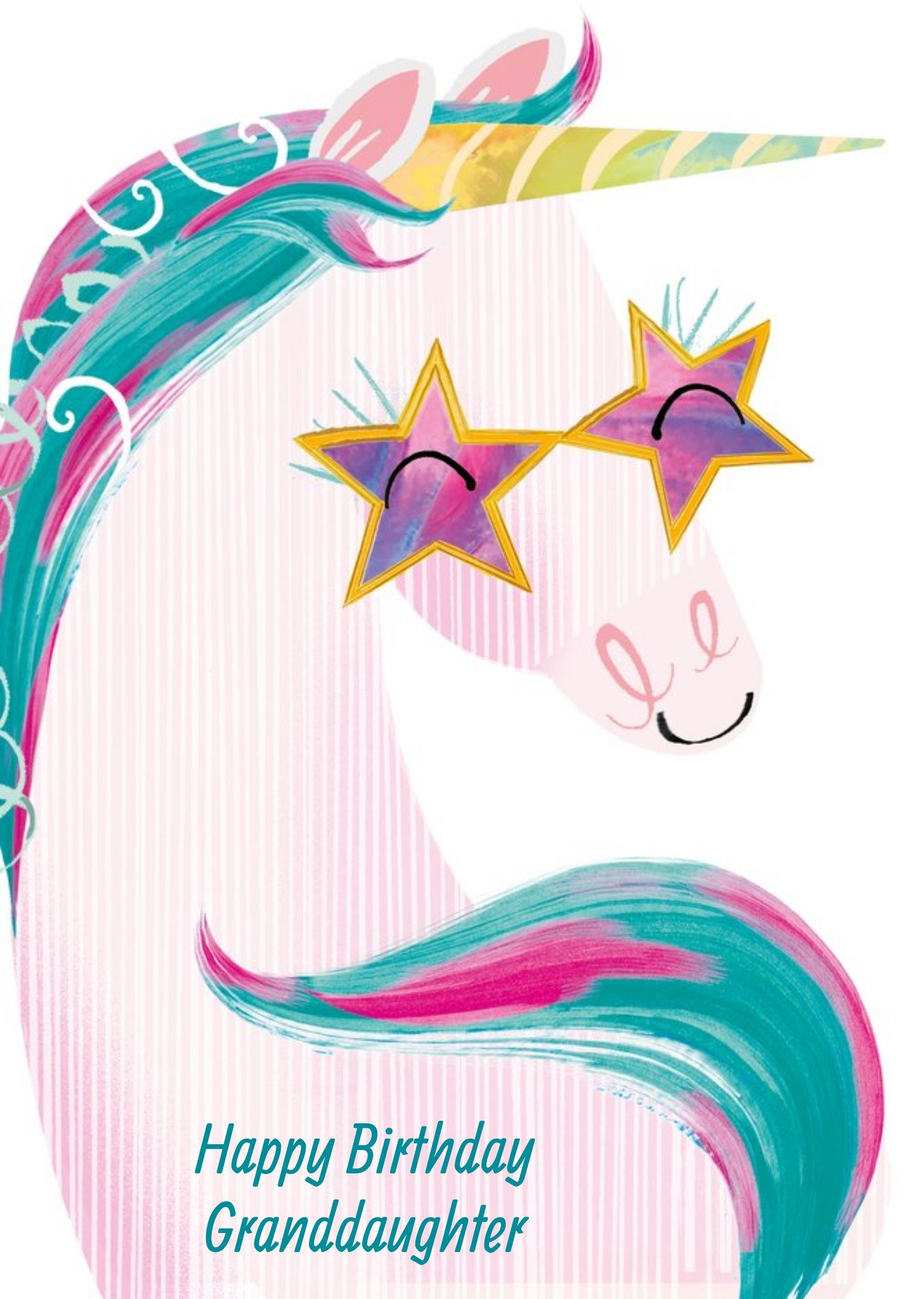 Moonpig Unicorn With Sunglasses Birthday Card - Granddaughter
