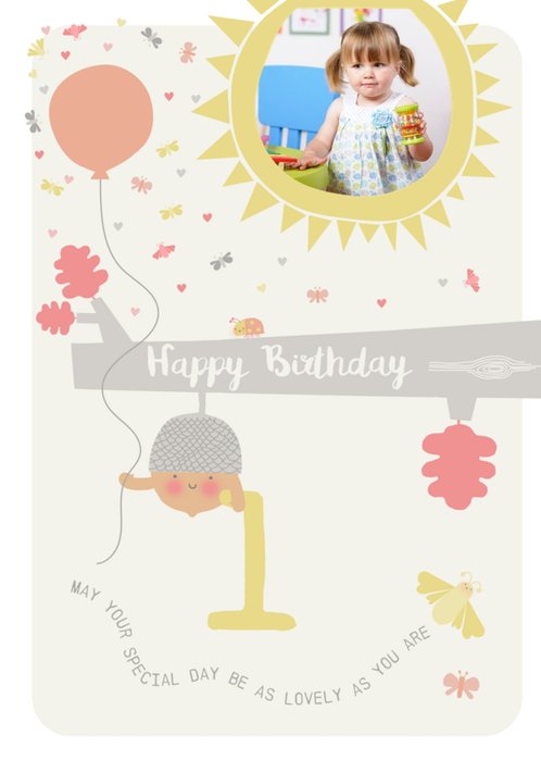 1st birthday photo upload card