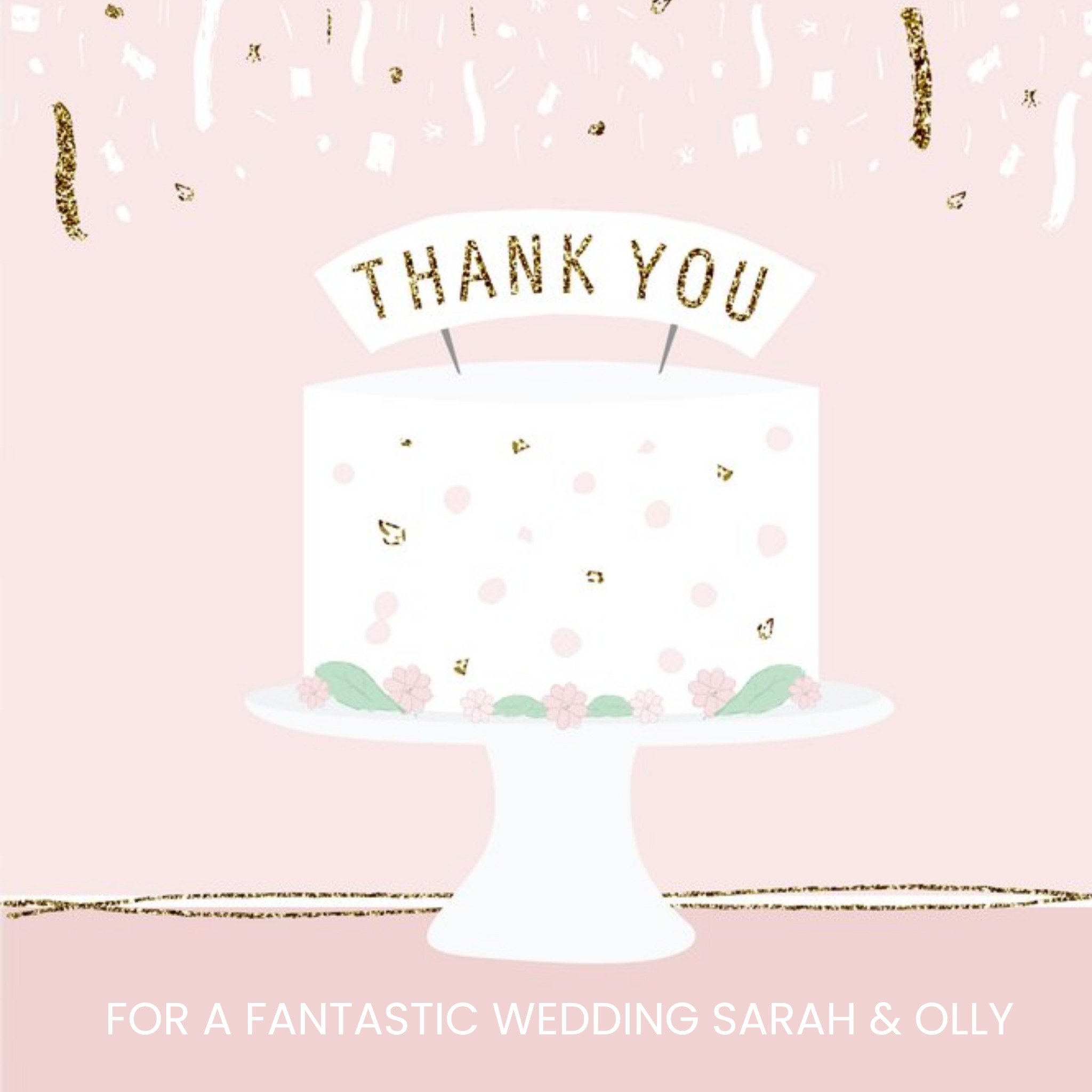 Moonpig Cake And Confetti Personalised Wedding Day Card