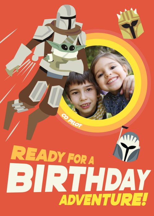 Star Wars The Mandalorian Ready For An Adventure Photo Upload Birthday Card