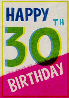 Textured Printed Effect 30th Birthday Card