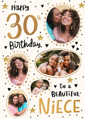 30th Birthday Niece Photo Upload Card