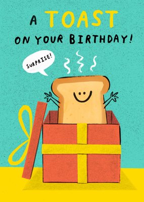 A Toast On Your Birthday Funny Illustrated Card
