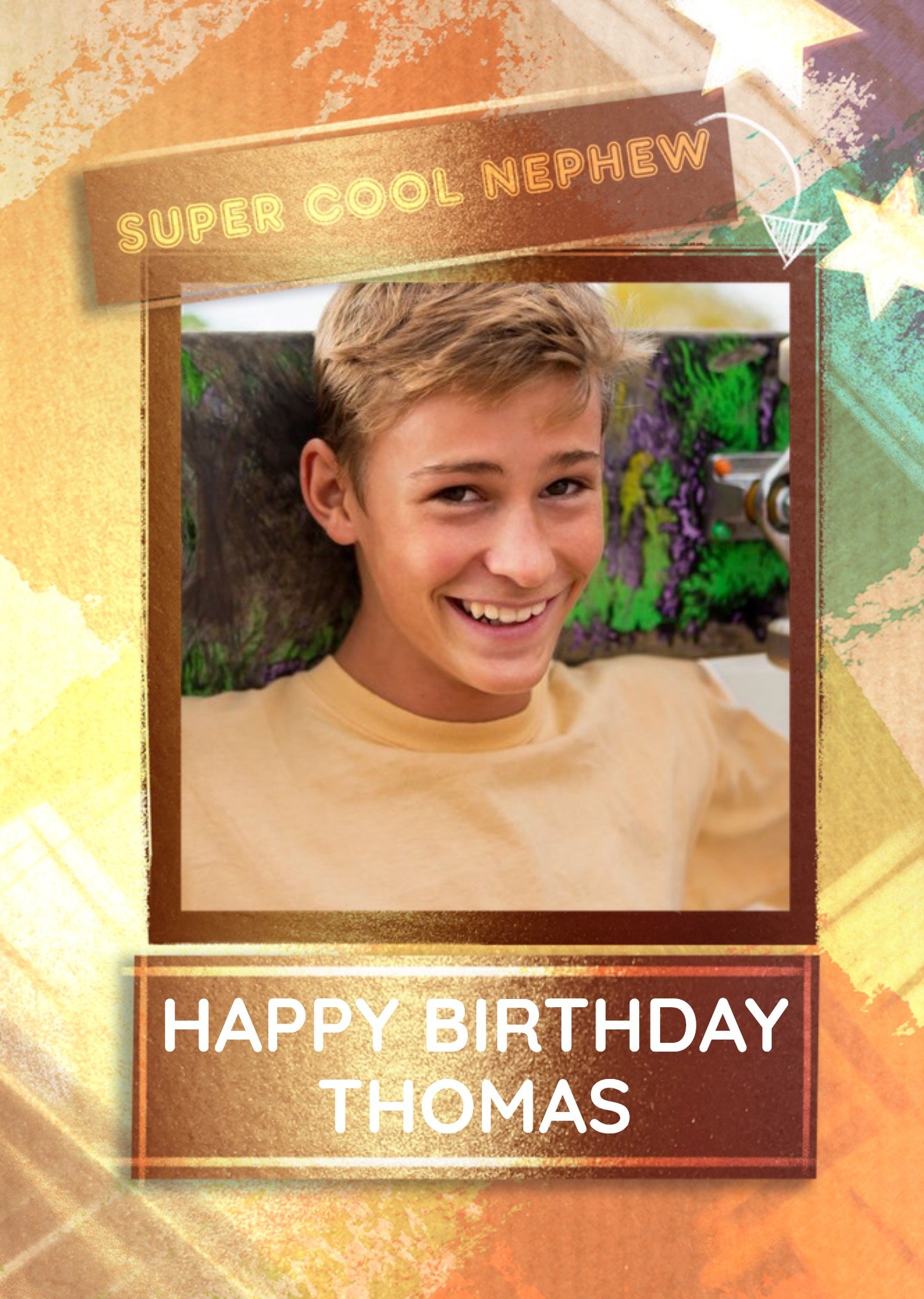 Moonpig Super Cool Nephew Frame Photo Upload Birthday Card