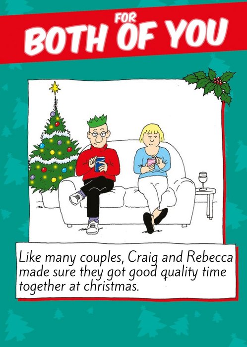 Funny Christmas Card For the Both of you Quality time Together