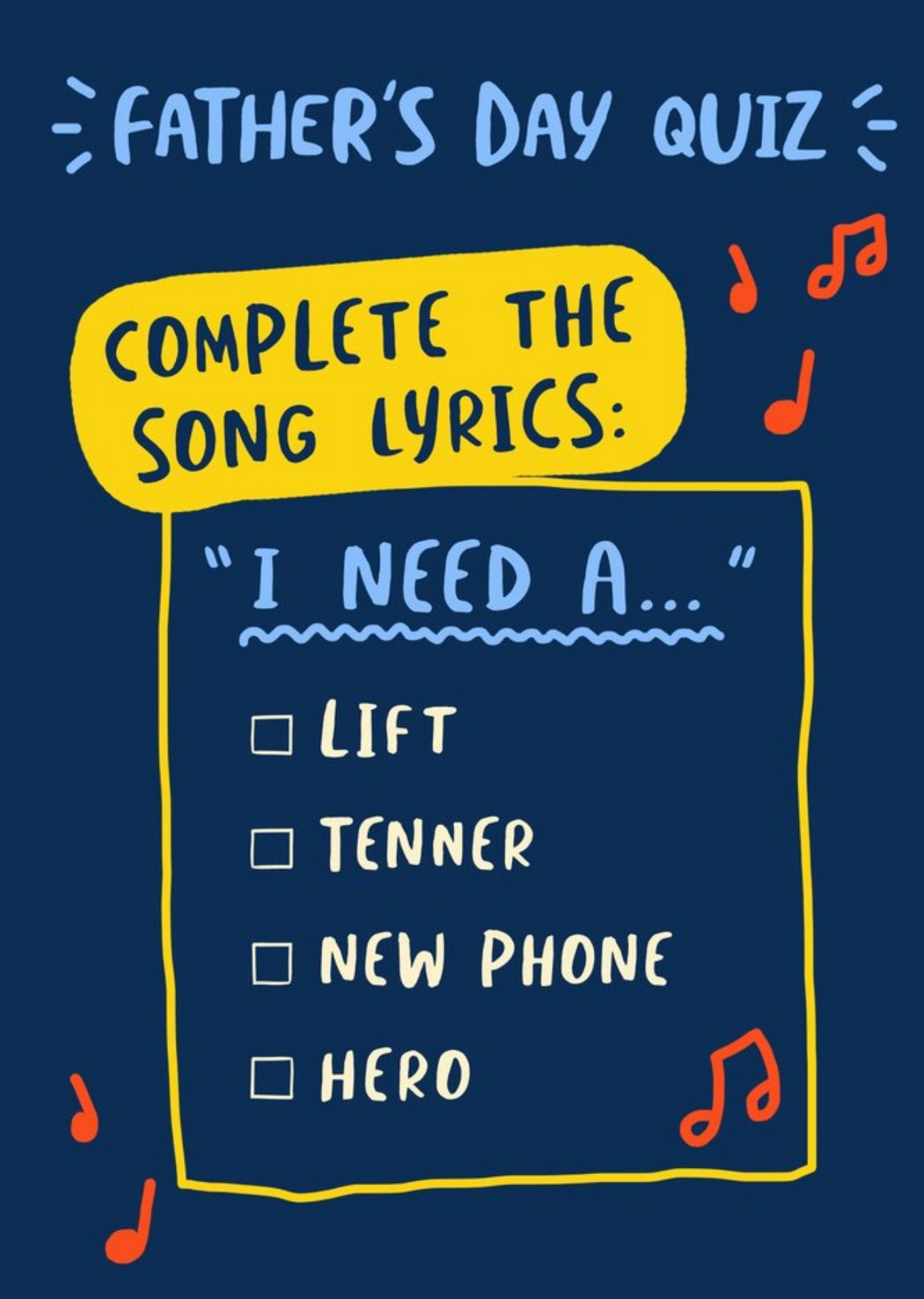 Moonpig Fathers Day Quiz Card