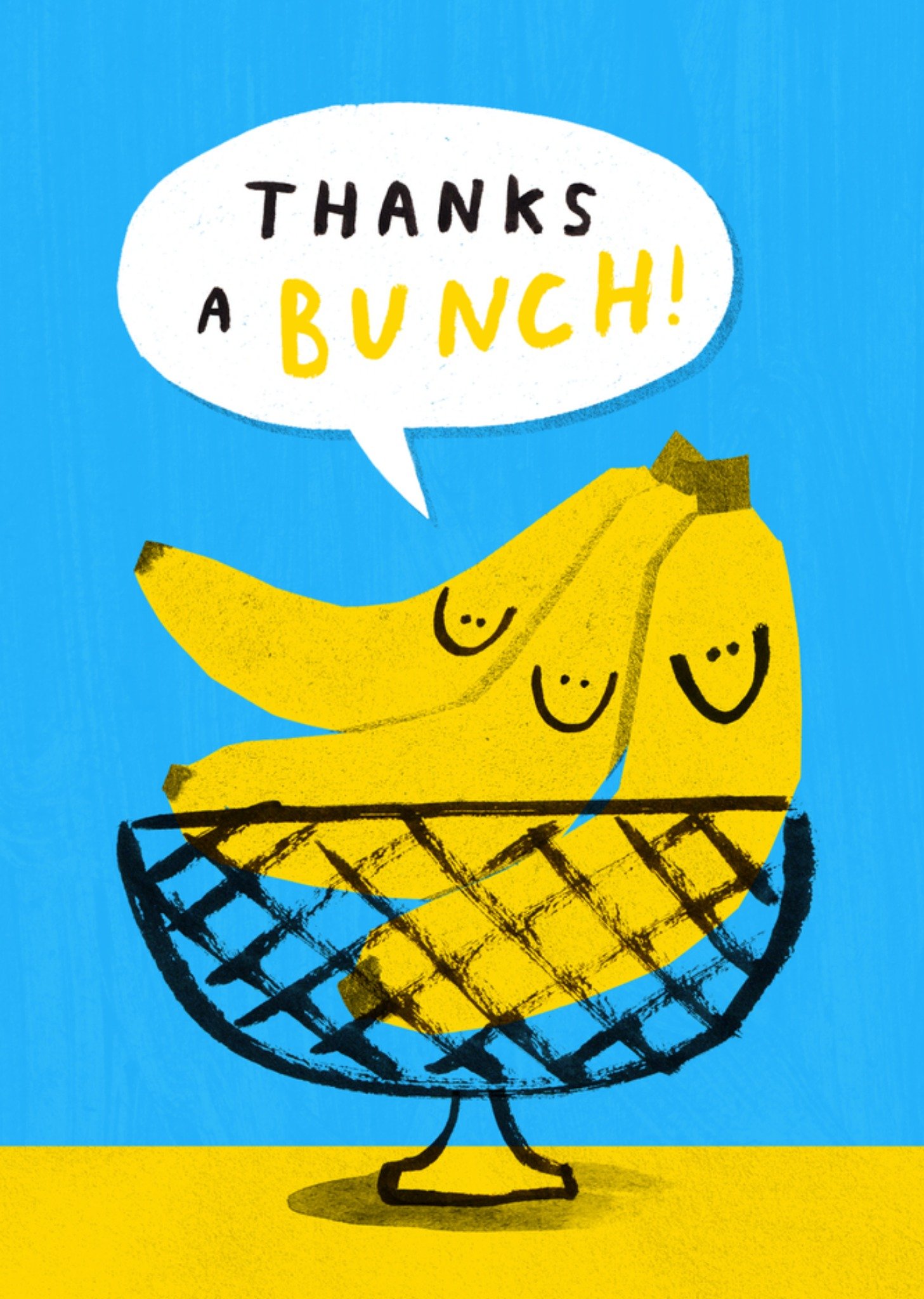 Moonpig Thanks A Bunch Illustrated Bananas Card