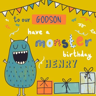 Monster Bunch To Our Godson Have A Monster Birthday Card