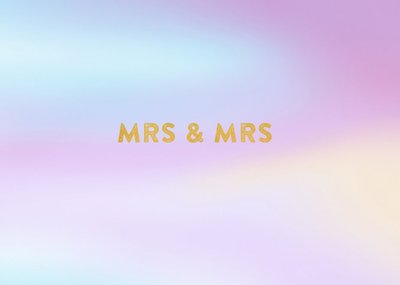 Pastels Fading Mrs And Mrs Personalised Wedding Day Card