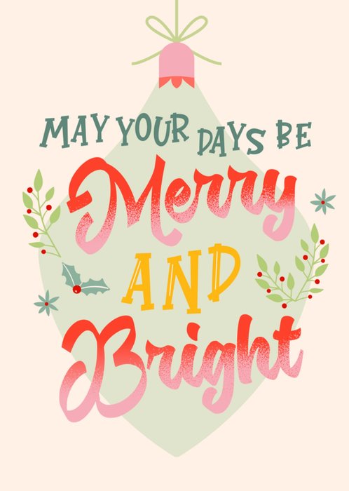 Brit And Co May Your Days Be Merry And Bright Illustrated Christmas Card